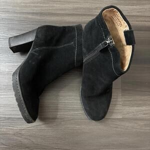 Biala Boots Womens 38 M Kelsey Ankle Booties Heels Side Zipper Black Leather